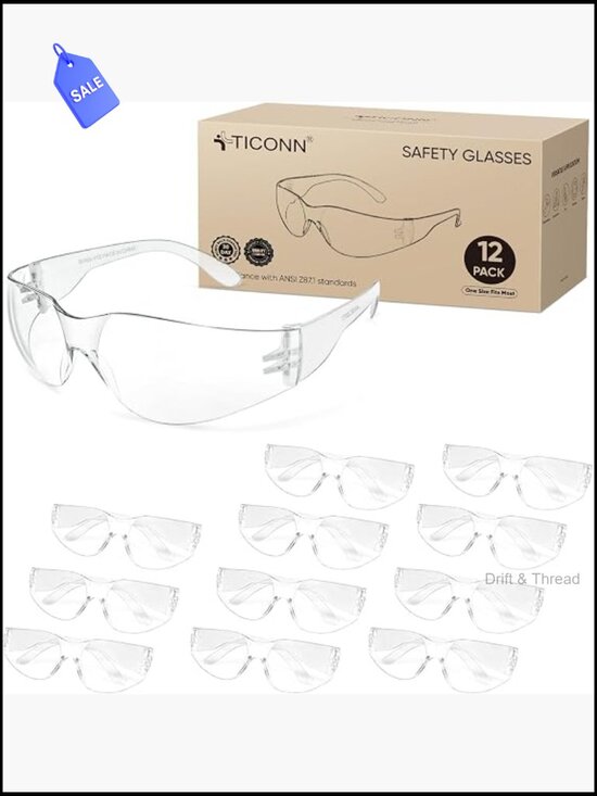 Other - Clear Safety Glasses Scratch Impact Resistant ANSI Z87.1 Unisex